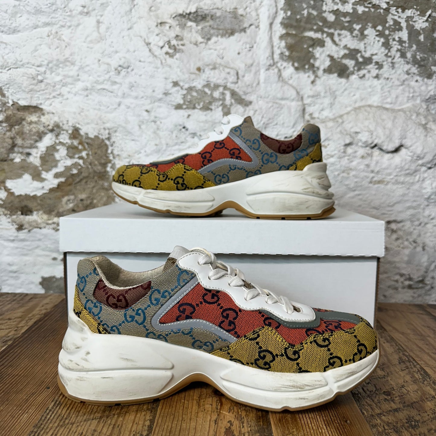 Gucci Rython Multicolor White Sneaker Sz 5 (37) No Box