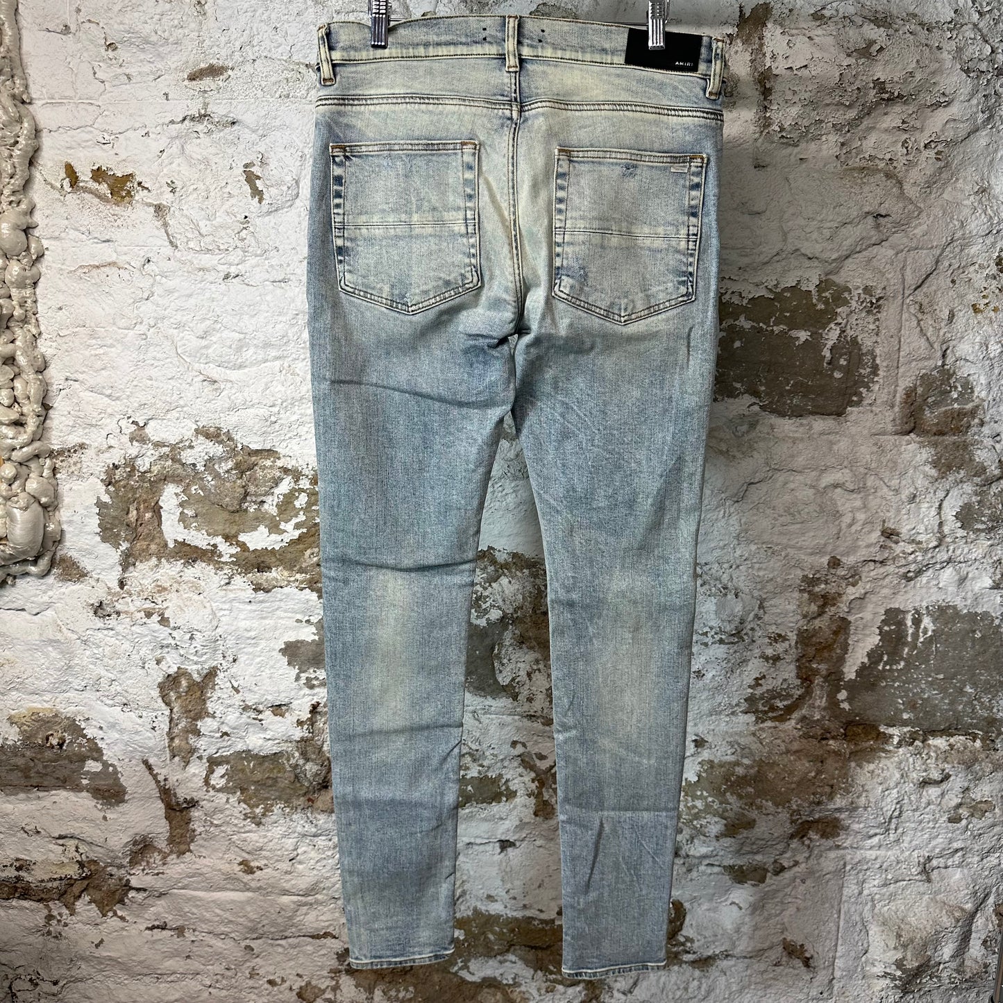 Amiri Plain Washed Blue Denim Jeans Sz 33
