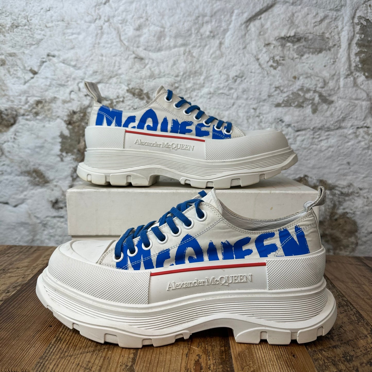 Alexander Mcqueen Blue Spell White Tread Boot Low Sz 10 (43)