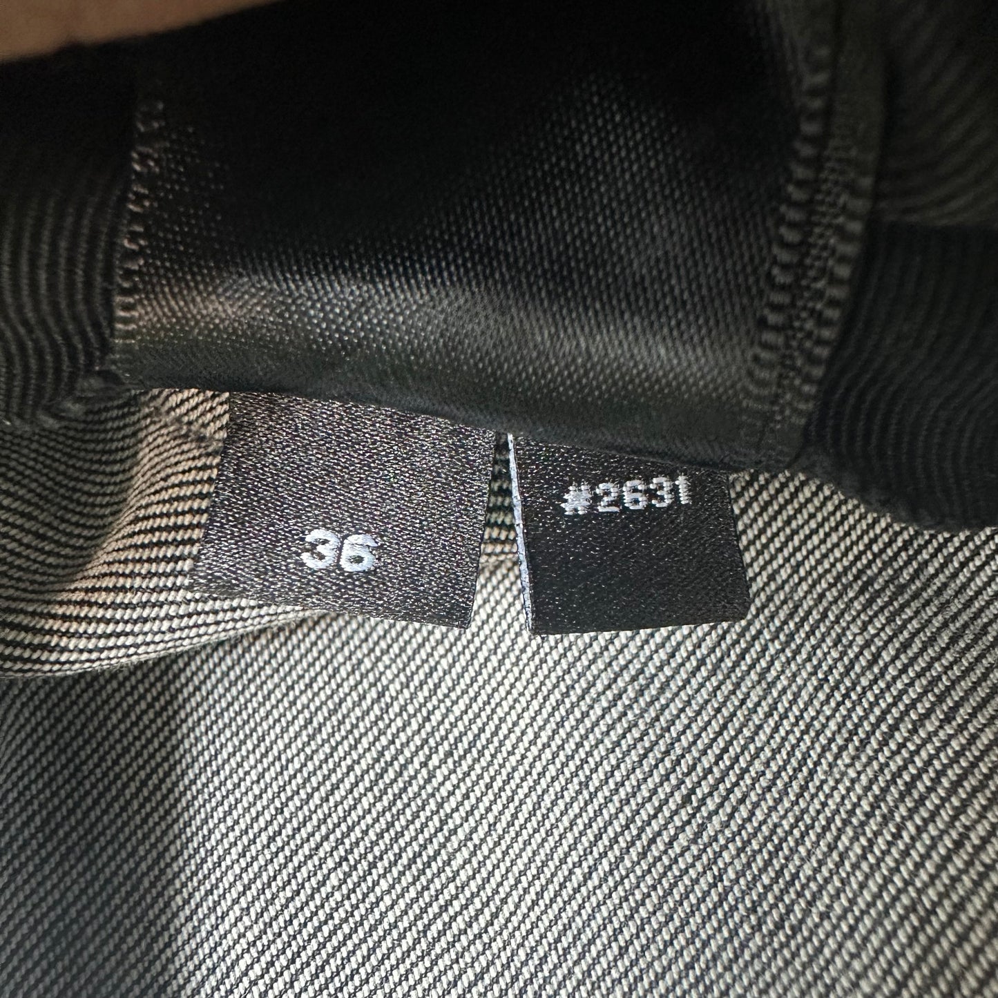 Amiri MX1 Black Leather Grey Denim Jeans Sz 36