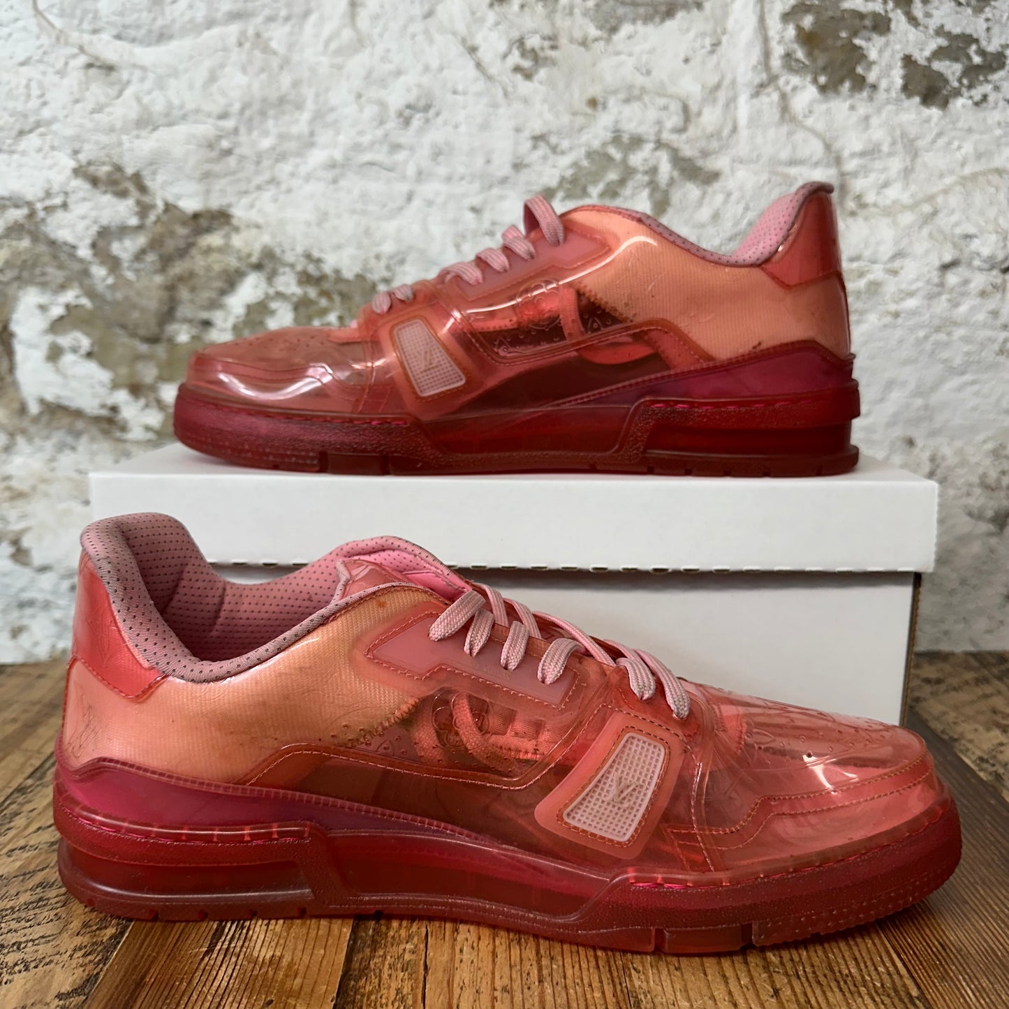 Louis Vuitton Transparent Pink Trainer Sz 11.5 (10LV) No Box