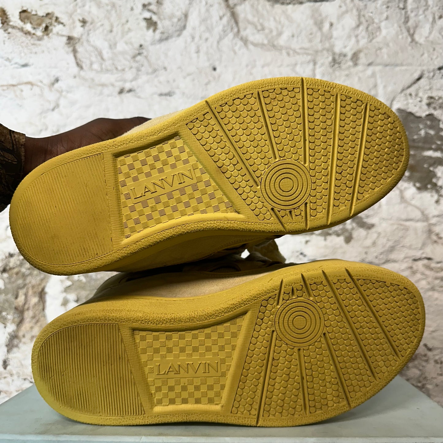 Lanvin Curb Yellow Grey Sneaker Sz 11 (44)