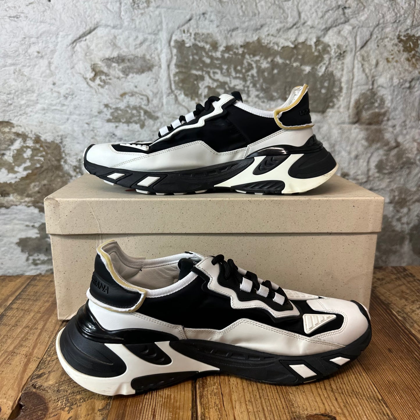 Dolce Gabbana Faster Black White Runner Sneaker Sz 9 (42)