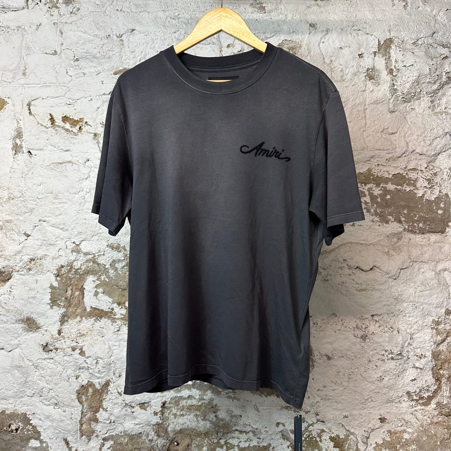 Amiri Bleach Bandana Patch T-shirt Gray Sz M DS