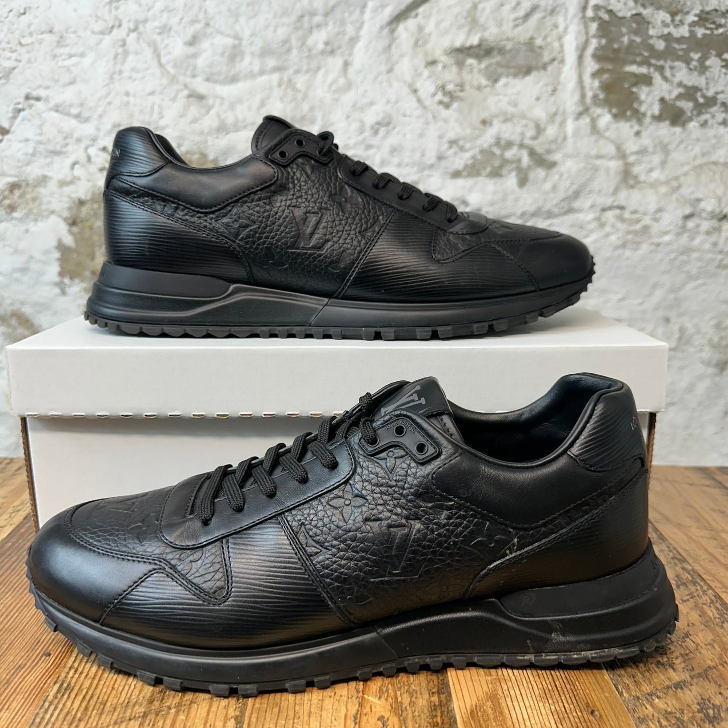 Louis Vuitton Black Monogram Runaway Sneaker Sz 10 (8.5LV) No Box