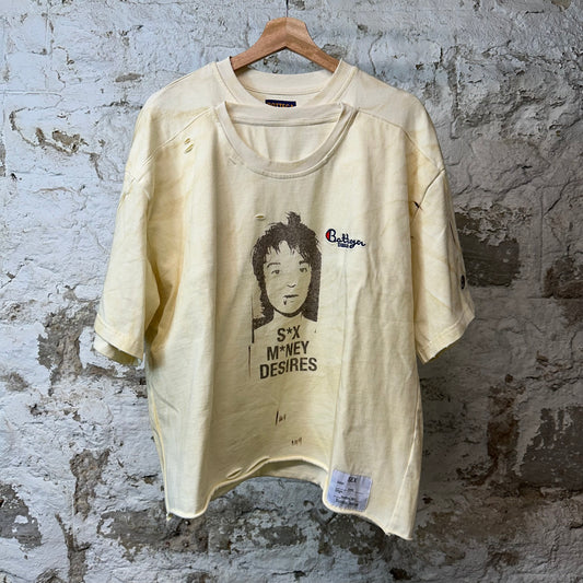 Bottega Desires Sex Money Desires T-Shirt Cream Sz L