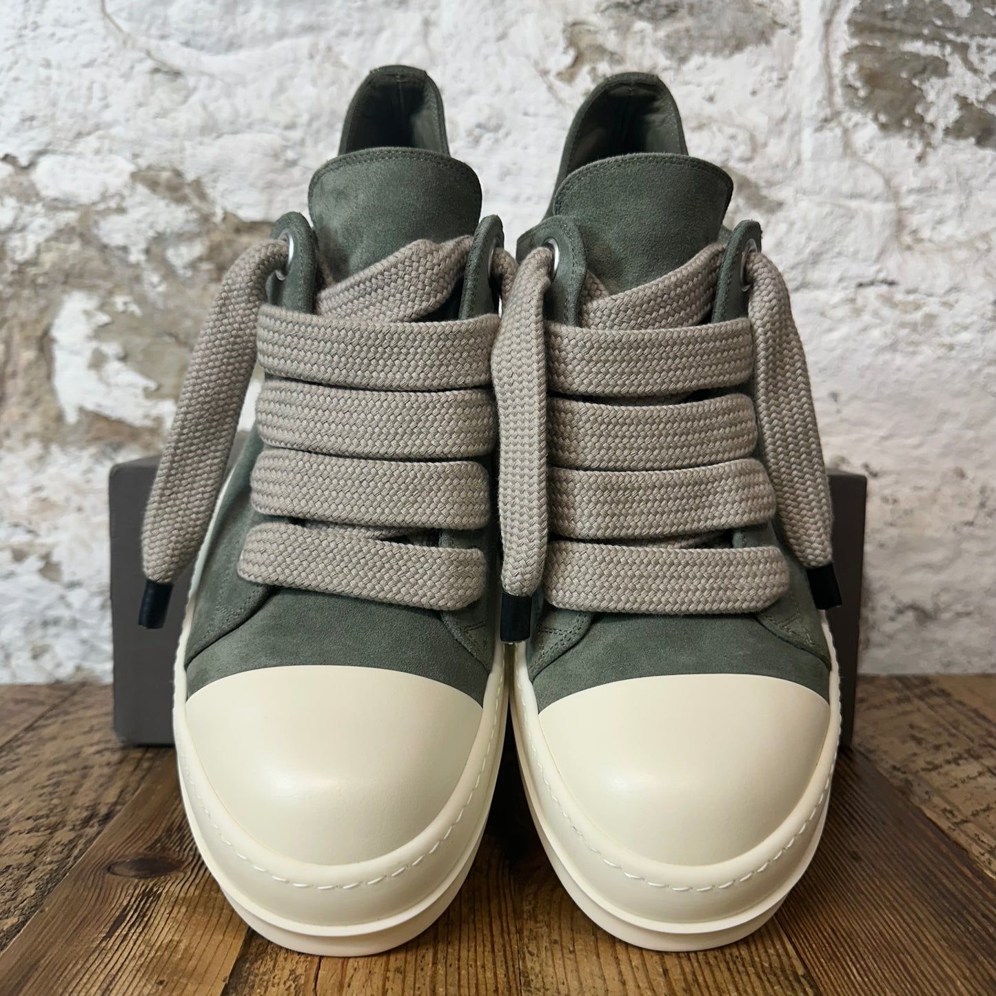Rick Owens Jumbo Lace Celadon Milk Sneaker Sz 14 (47)