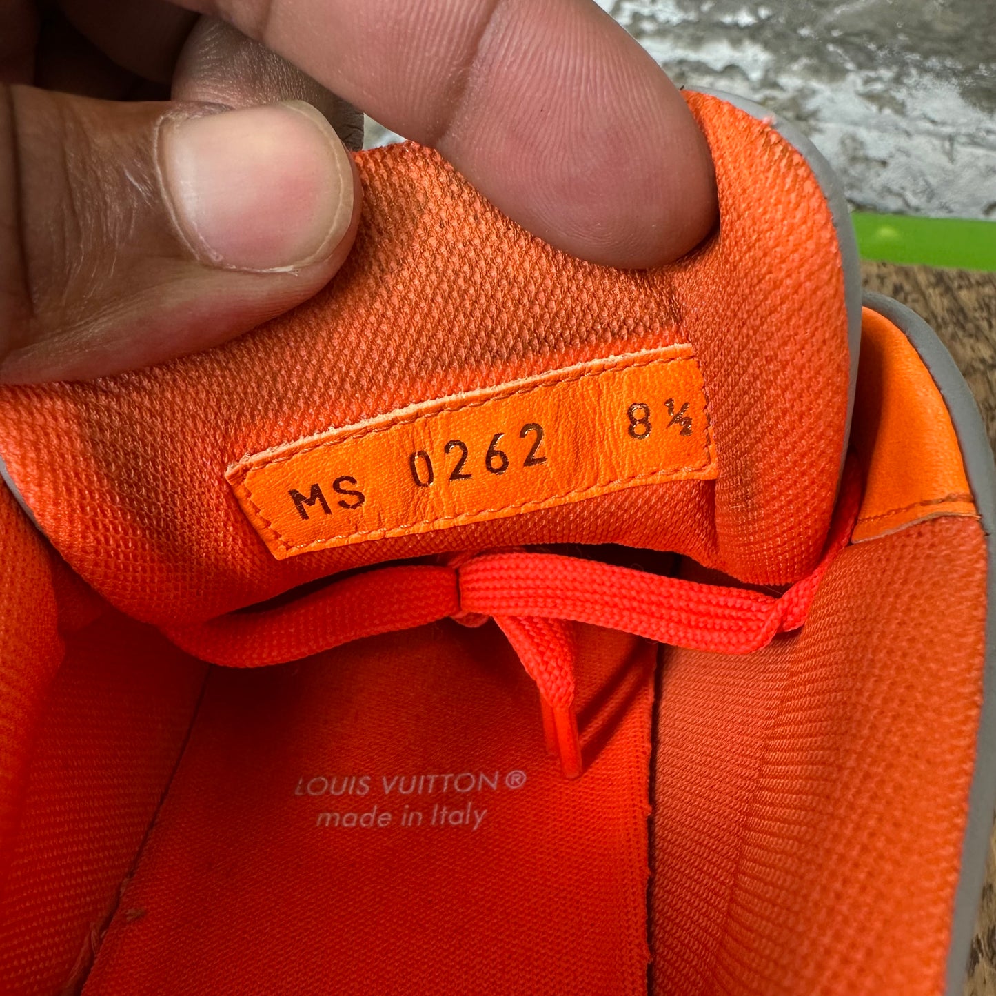 Louis Vuitton Grey Orange Trainer Sneaker Sz 10 (8.5LV)