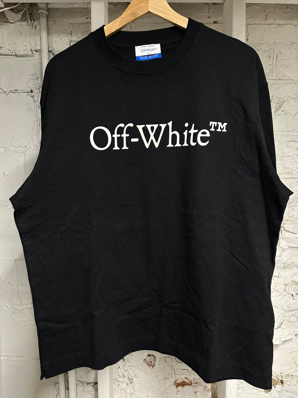 Off-White White Spellout Black T-Shirt Sz S
