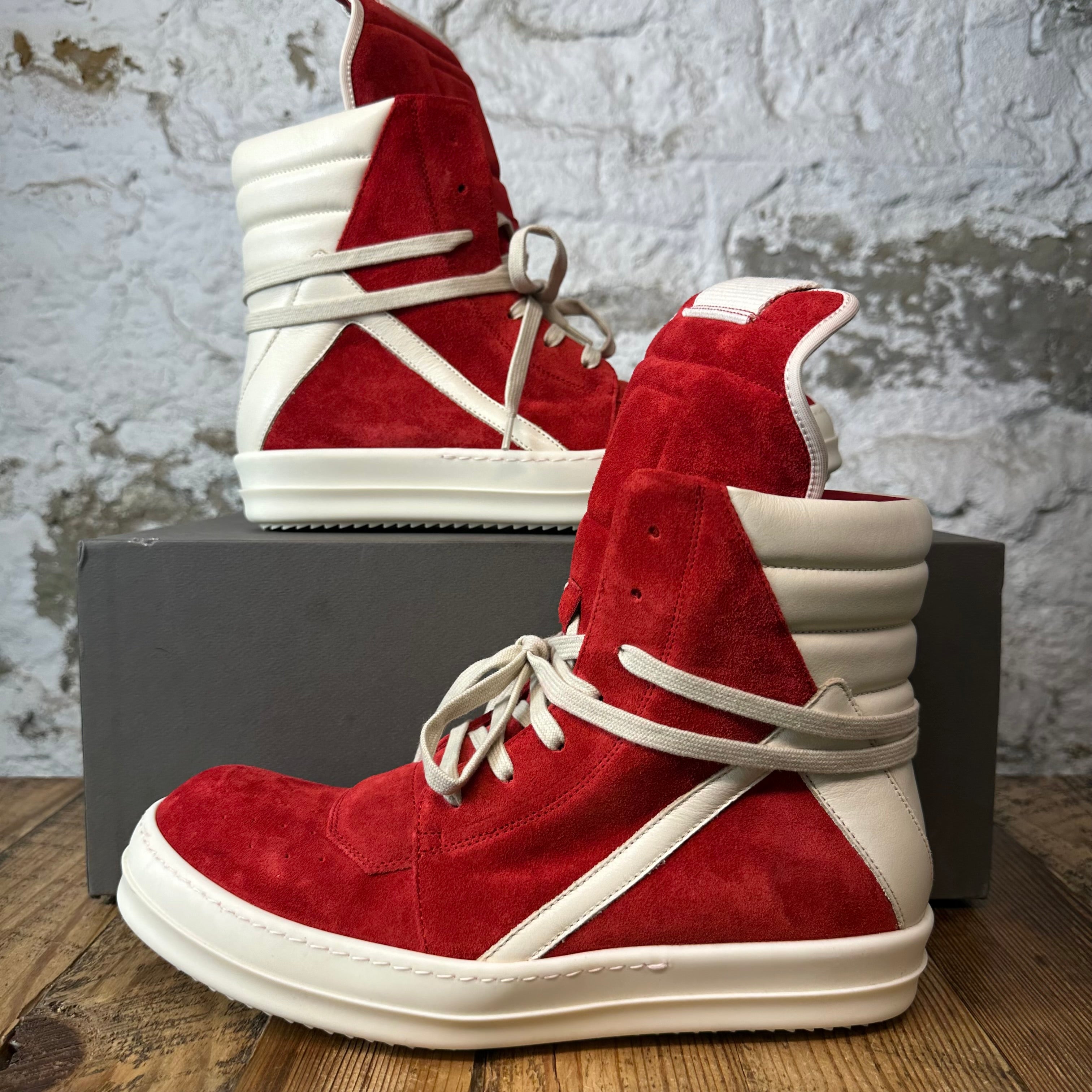 Rick Owens Geobasket Carnelian Milk Sneaker Sz 9 (42)