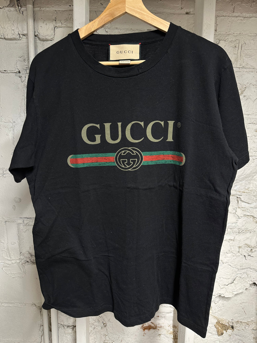 Gucci Black Classic Logo T-shirt Sz XS