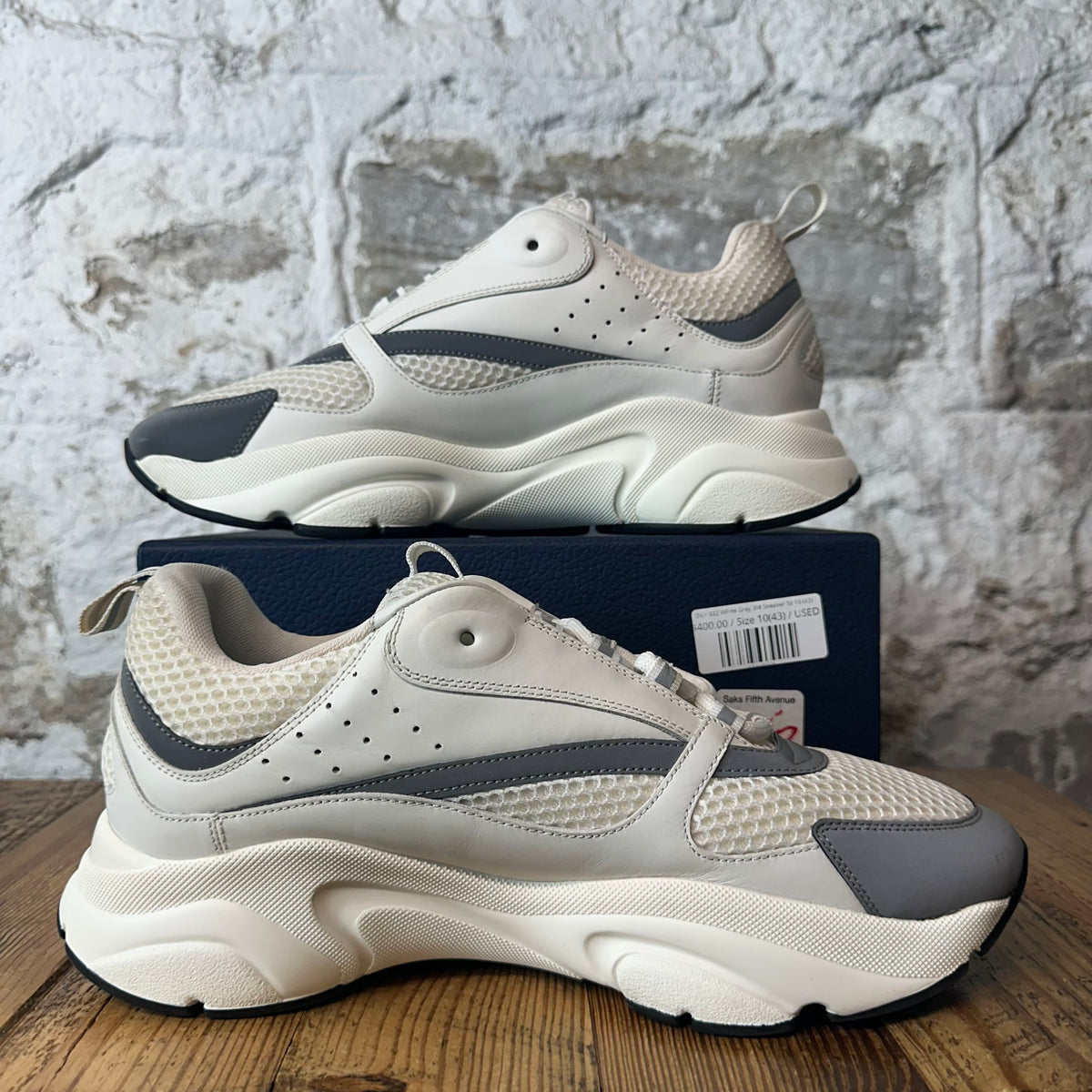 Dior B22 White Grey 3M Sneaker Sz 10 (43)