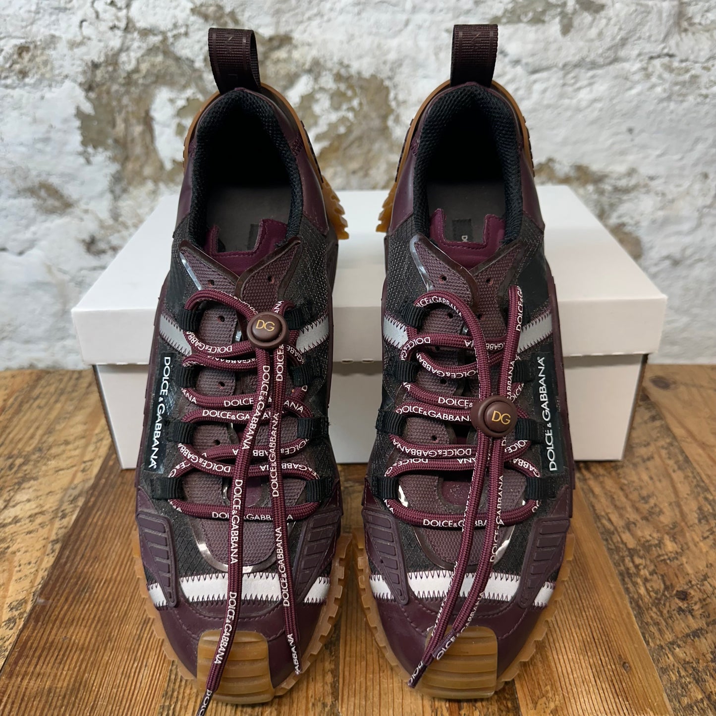 Dolce Gabbana NS1 Maroon Black Sneaker Sz 10.5 (43.5) No Box