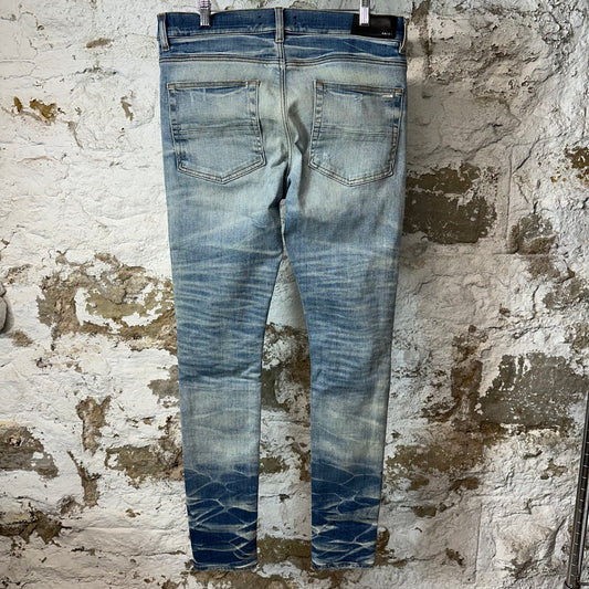 Amiri MX1 Black White Woven Blue Denim Jeans Sz 32