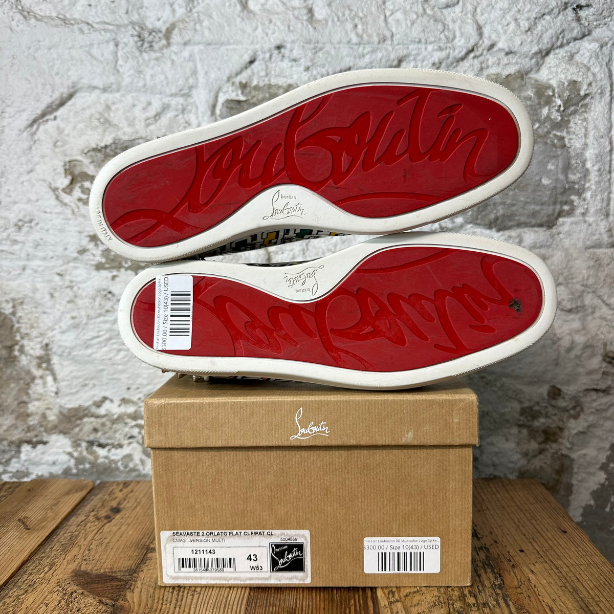 Christian Louboutin 3D Multicolor Logo Spike Sneaker Sz 10 (43)