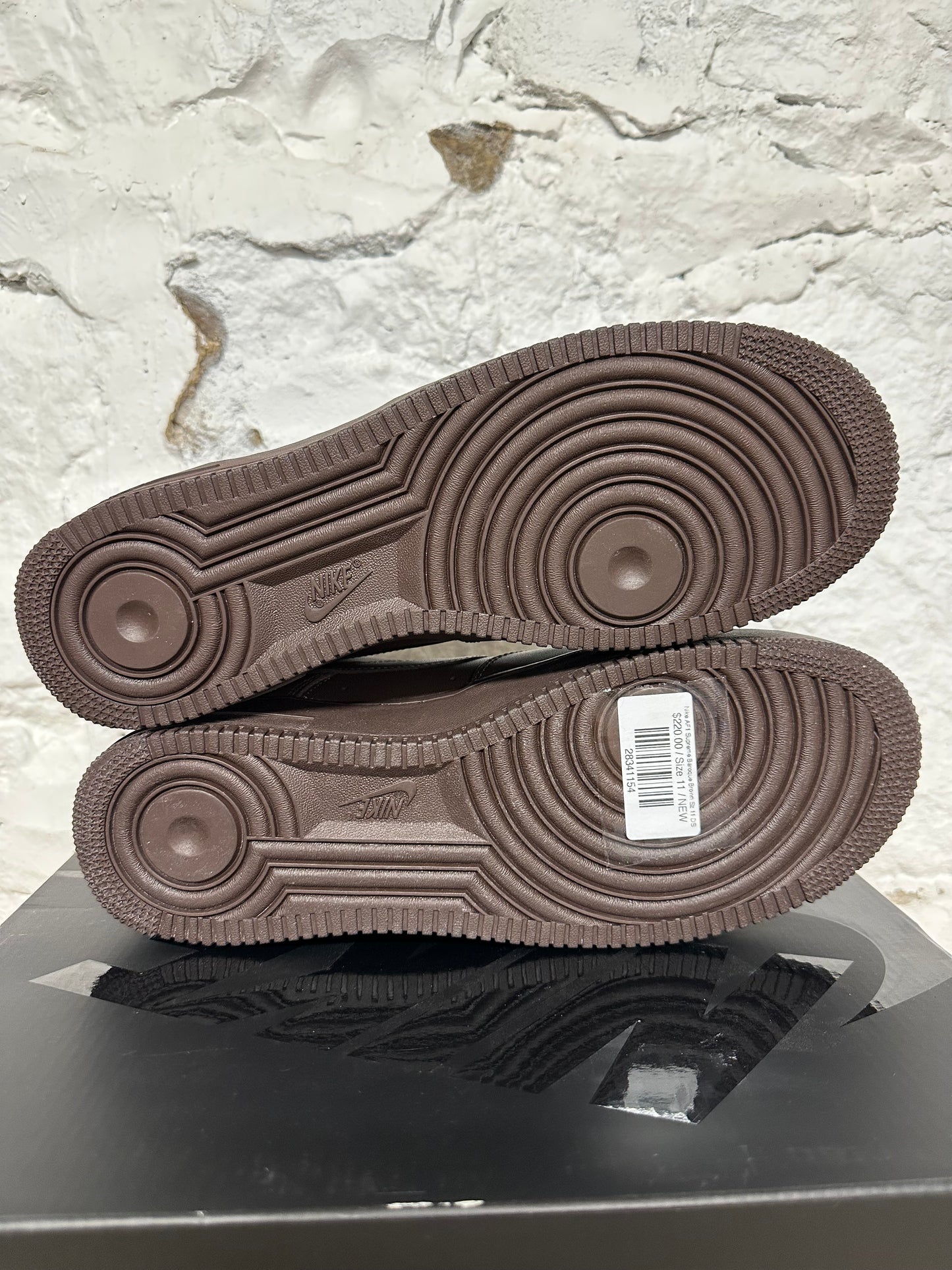 Nike Air Force 1 Low Supreme Baroque Brown Sz 11 DS