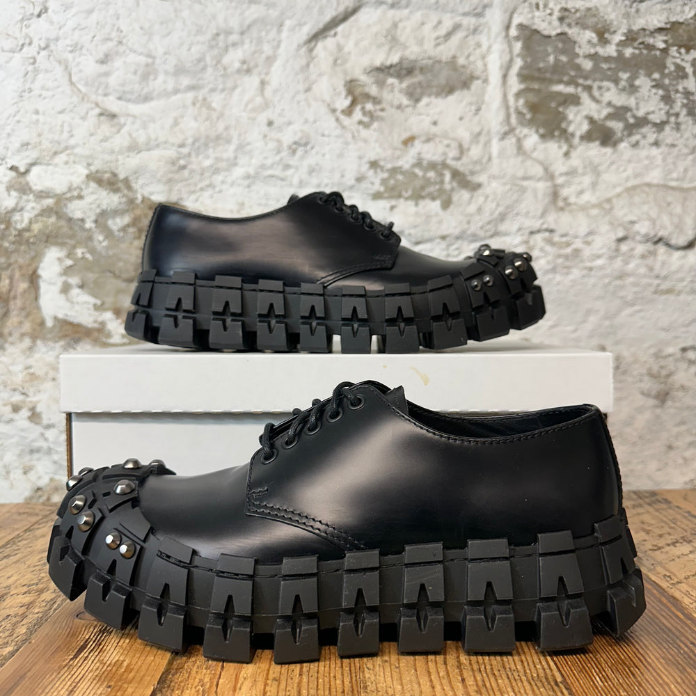 Prada Brushed Leather Studded Derby Sneaker Sz 7.5