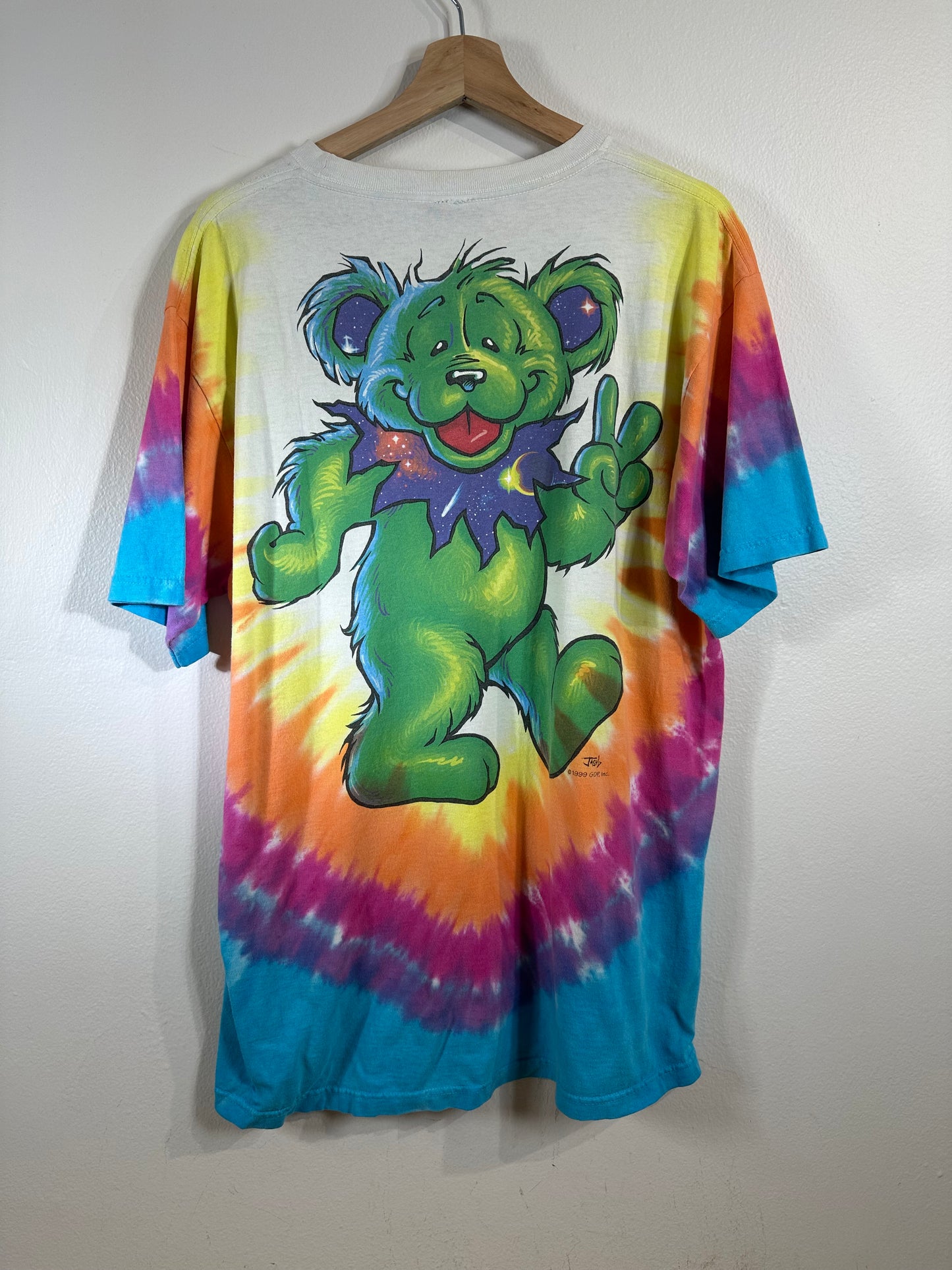 Grateful Dead 1999 Dancing Bear Liquid Blue Tie Dye T-Shirt Sz XXL