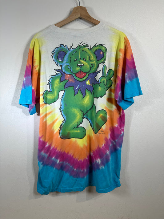 Grateful Dead 1999 Dancing Bear Liquid Blue Tie Dye T-Shirt Sz XXL
