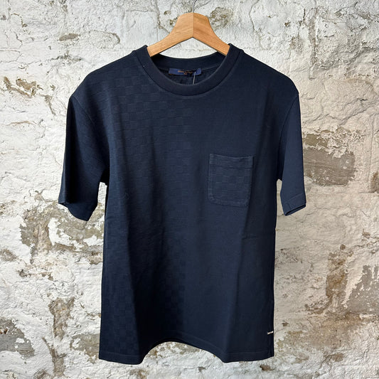 Louis Vuitton Half Damier Pocket T-shirt Navy Sz M