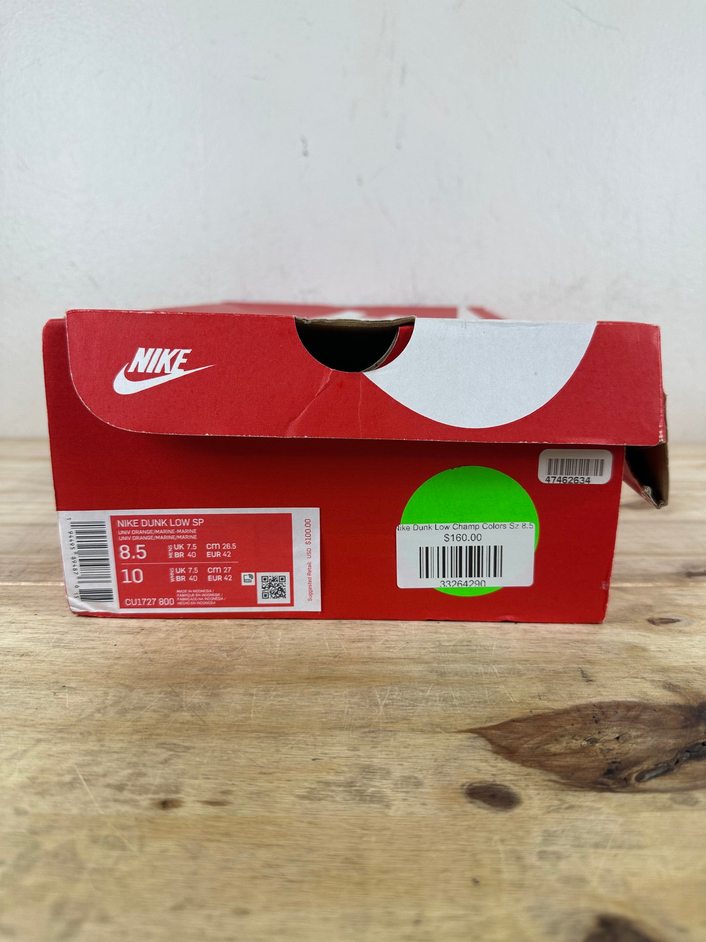 Nike Dunk Low Champs Colors University Orange Marine Sz 8.5