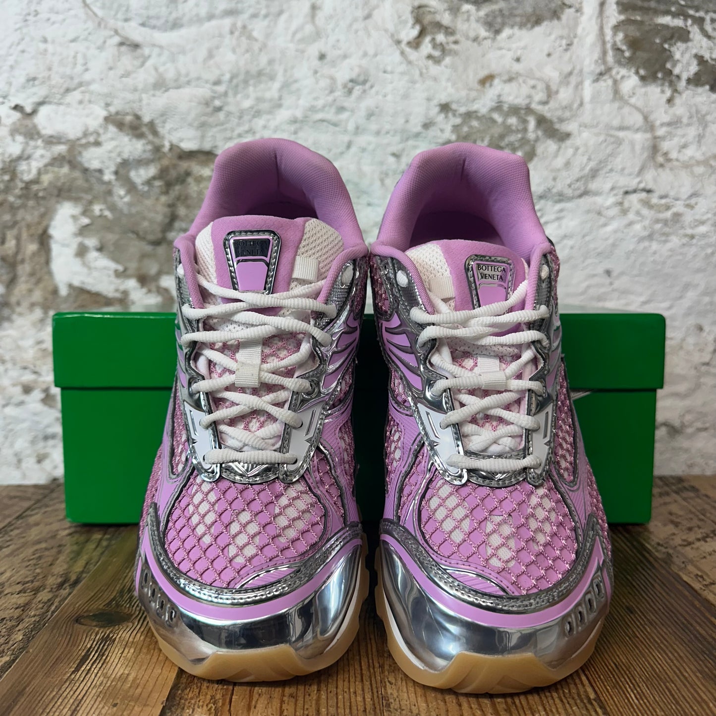 Bottega Veneta Pink Silver Orbit Sneaker Sz 10 (43)