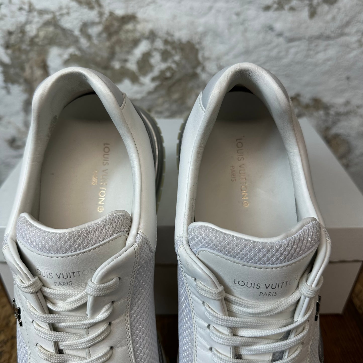 Louis Vuitton Silver White Runaway Sneaker Sz 11 (9.5LV) No Box
