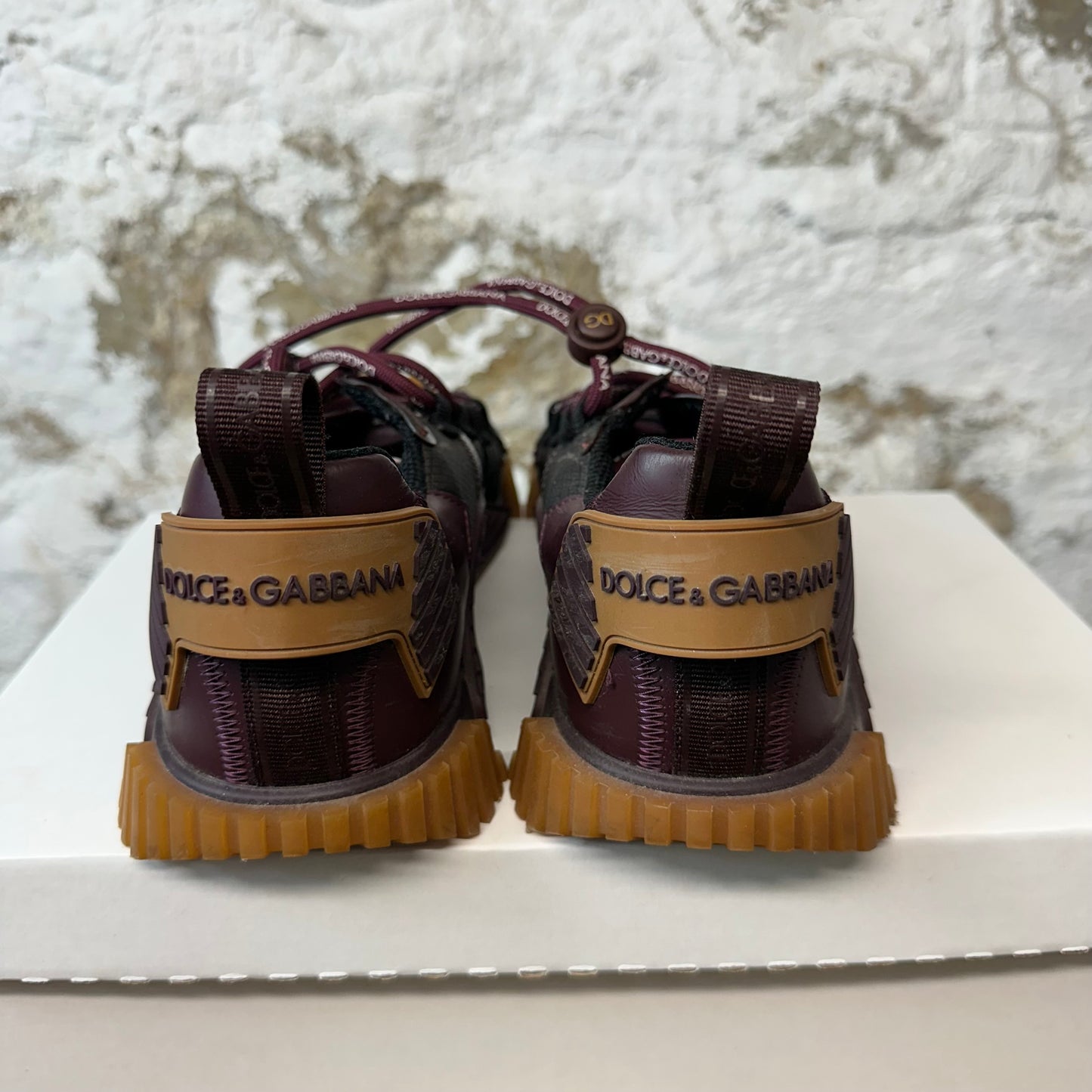 Dolce Gabbana NS1 Maroon Black Sneaker Sz 10.5 (43.5) No Box
