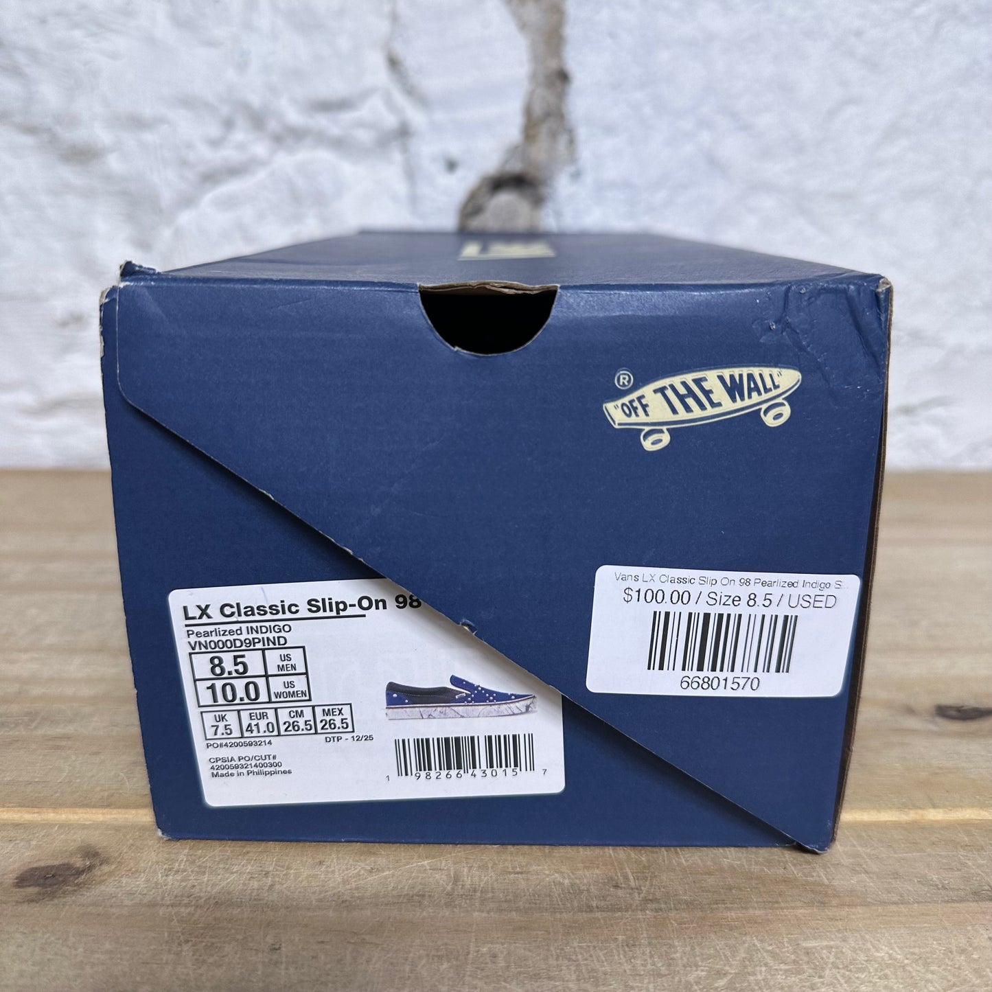 Vans LX Classic Slip On 98 Pearlized Indigo Sz 8.5