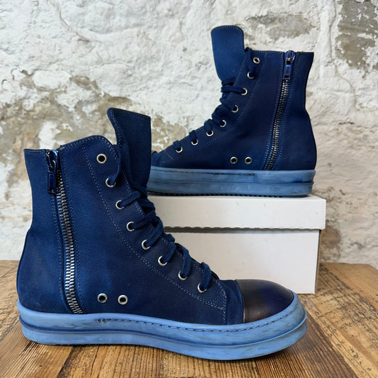 Rick Owens High Blue Dyed Sneaker Sz 8.5 (41.5)