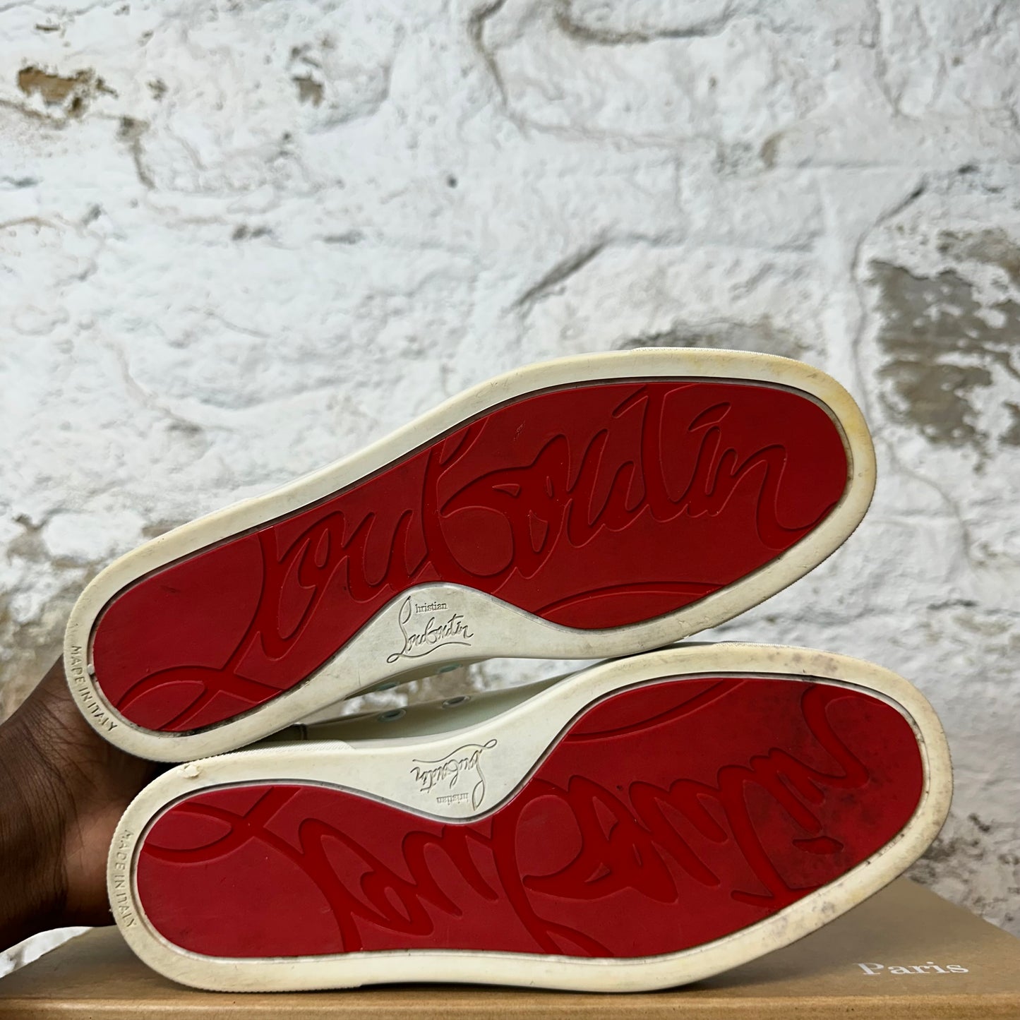 Christian Louboutin Low Snow Silver Spike Sneaker Sz 4.5 (36.5)