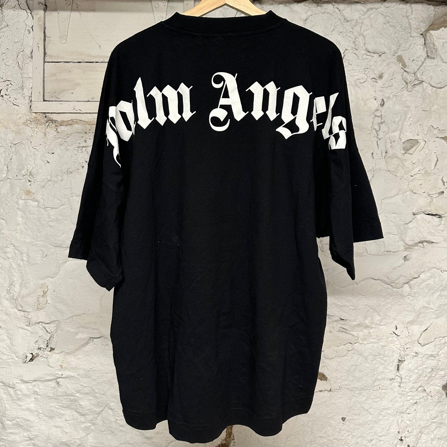 Palm Angels Back Spellout Black T-Shirt Sz M