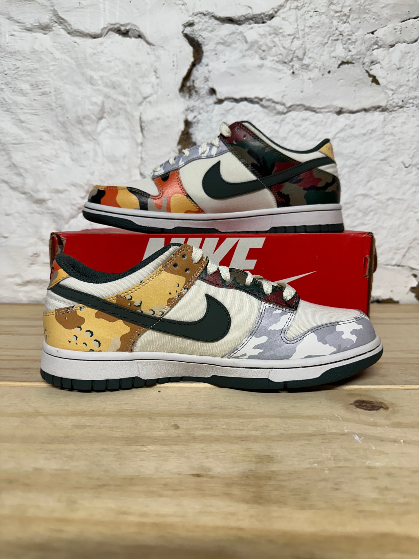Nike Dunk Low Sail Multi-Camo Sz 7Y
