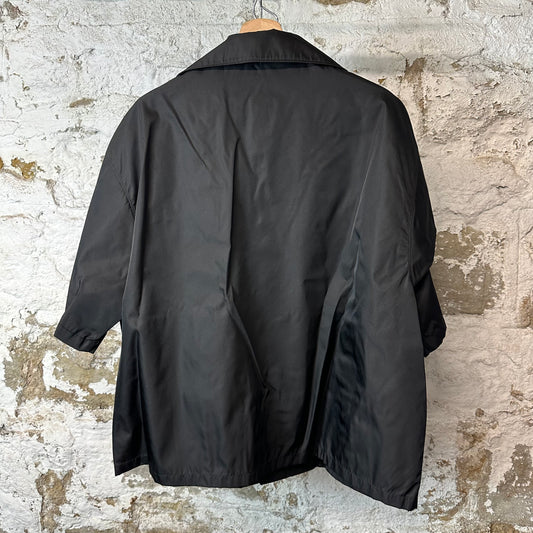 Prada Renylon Black Button Up Camp Shirt Sz L