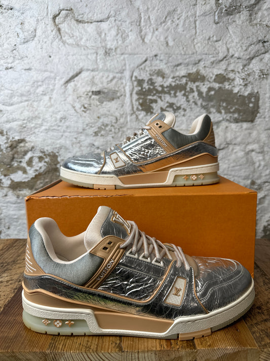 Louis Vuitton Tan Silver Trainer Sz 11.5 (10LV)