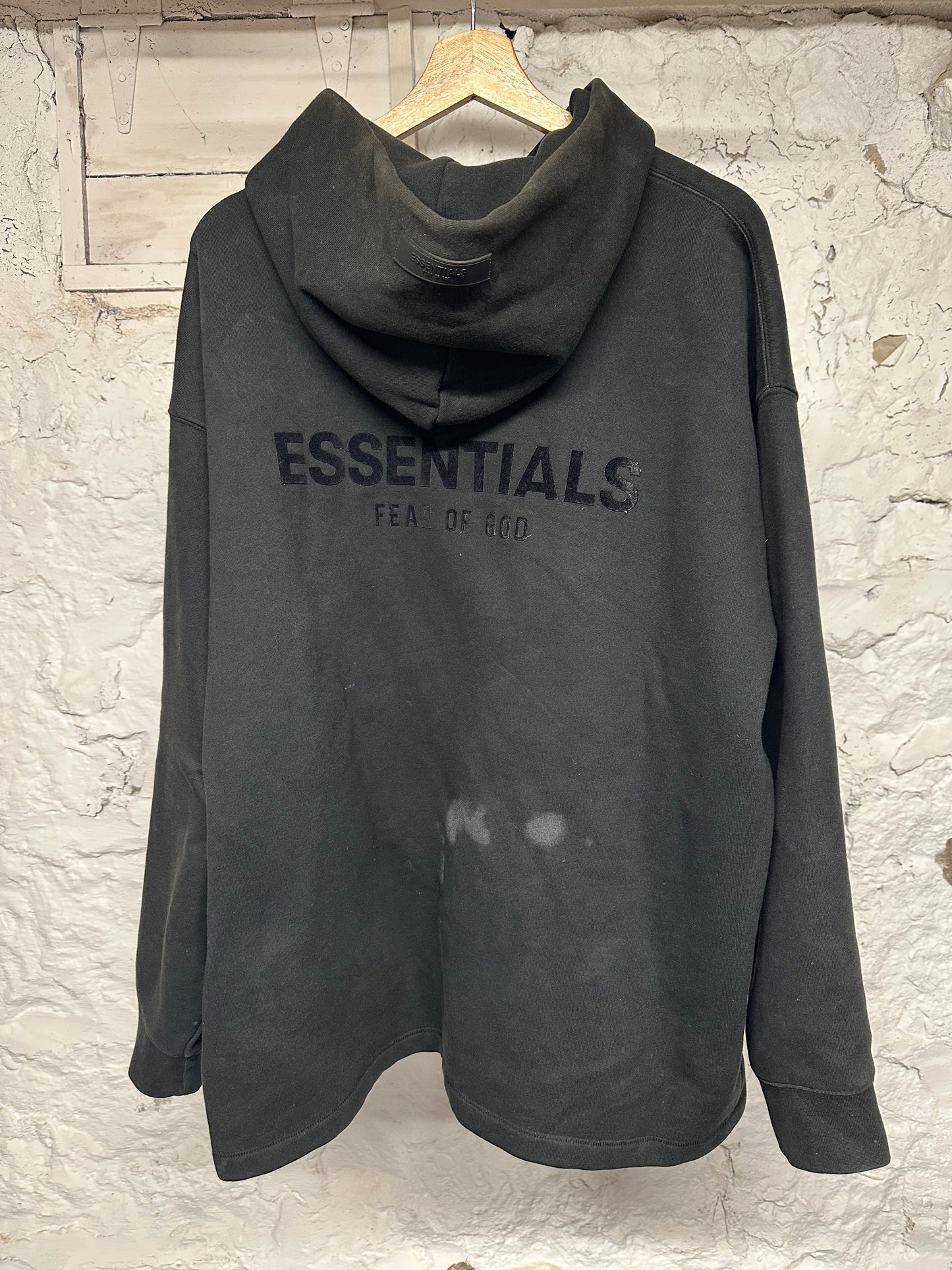 Fear of God Essentials Black Relaxed Hoodie Sz M