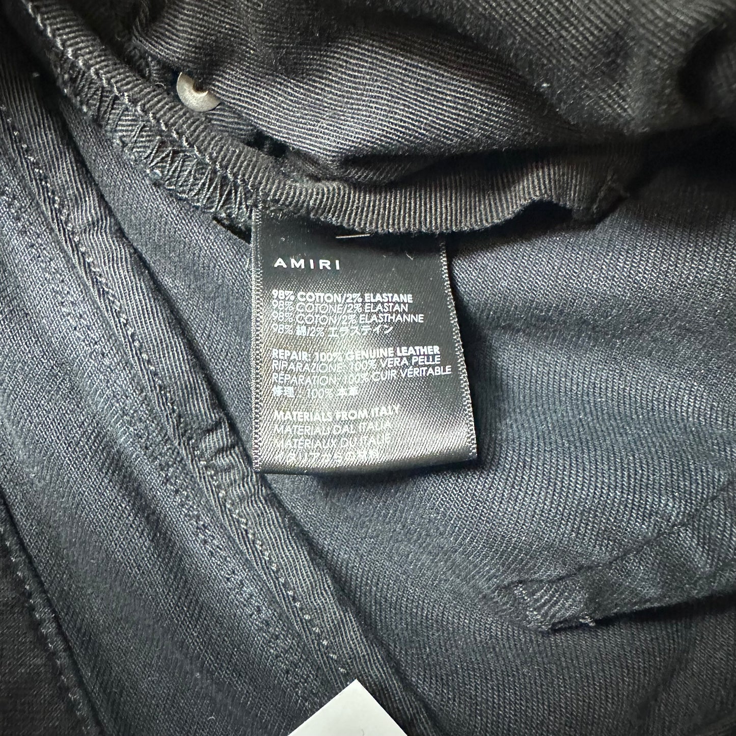 Amiri Animal Patches Black Denim Jeans Sz 34