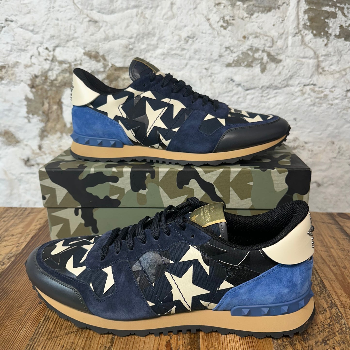 Valentino Blue Camo Rock Runner Sneaker Sz 13 (46)