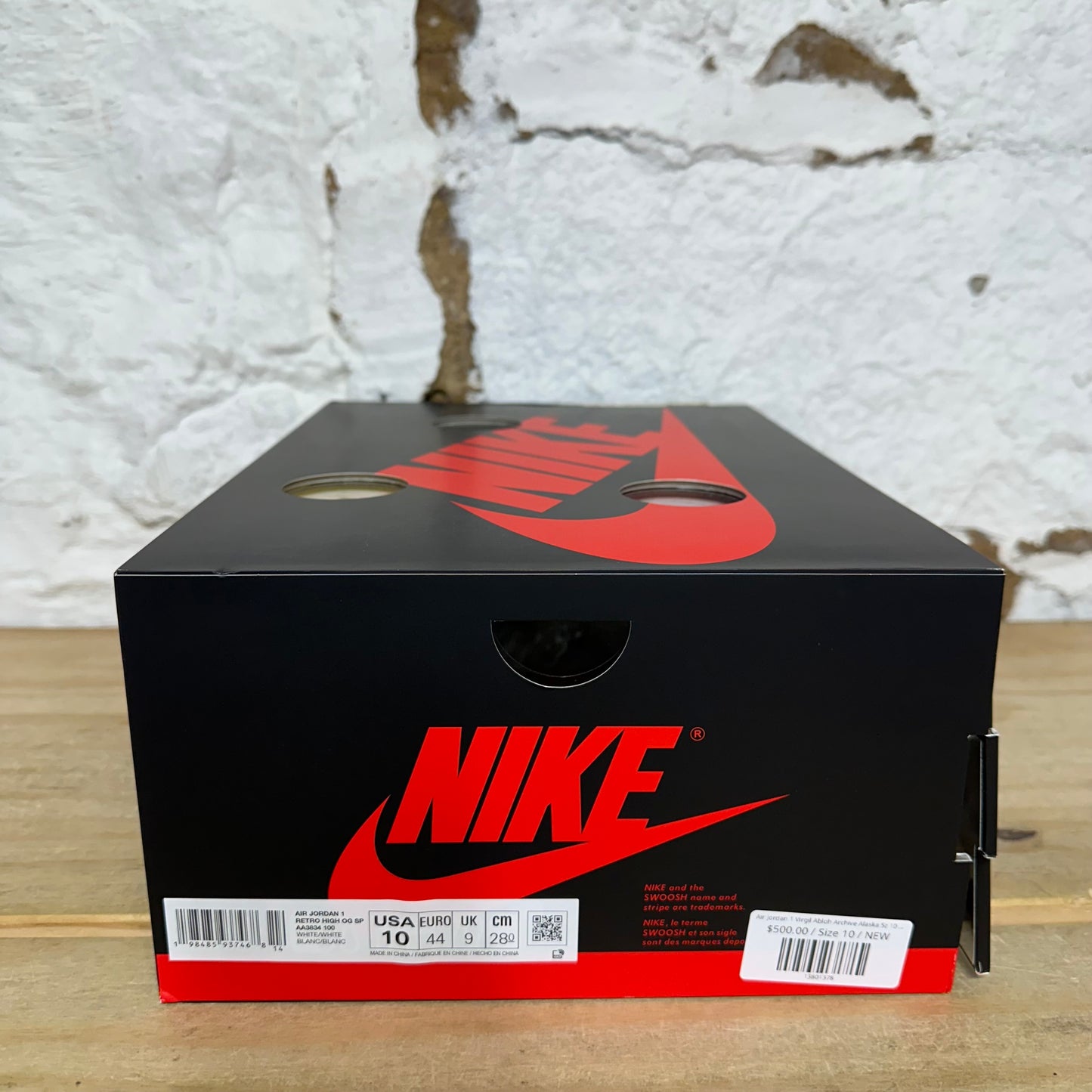 Air Jordan 1 High Virgil Abloh Archive Alaska Sz 10 DS