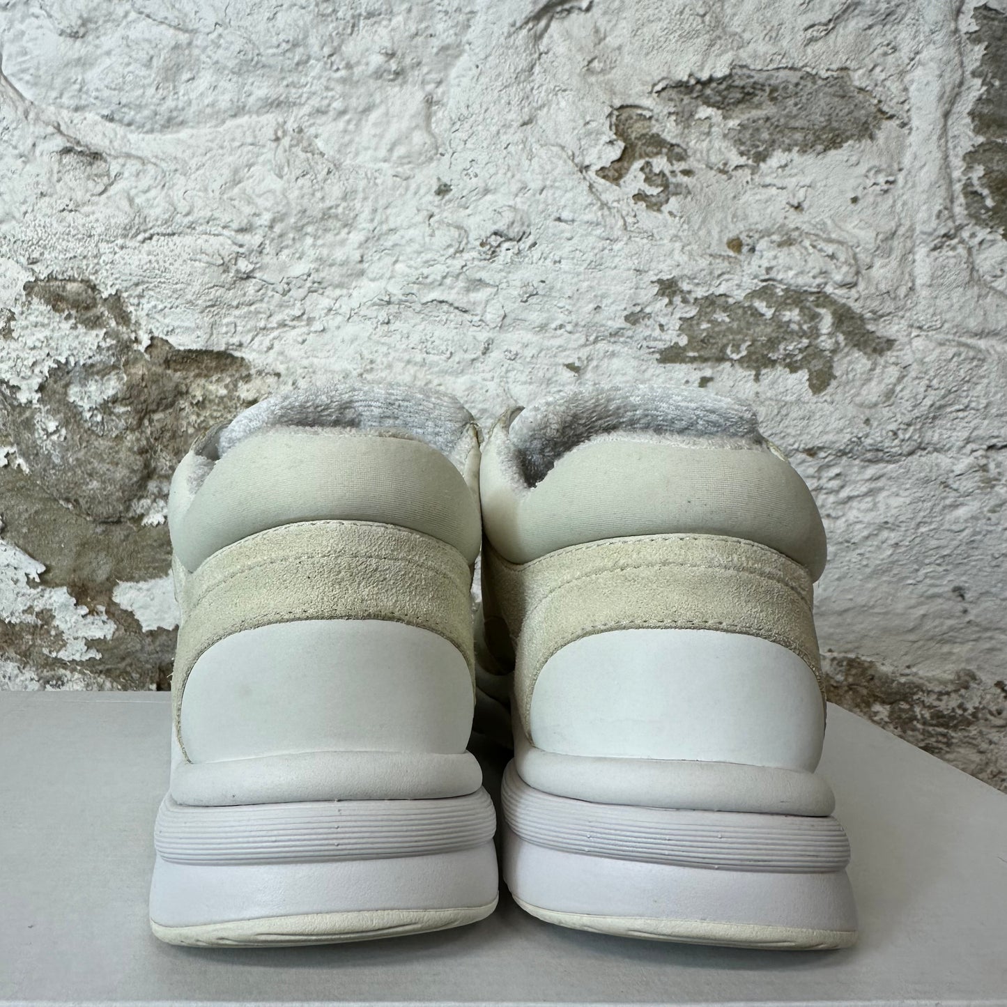 Chanel White CC Cream Suede White Sneaker Sz 4.5 (36)