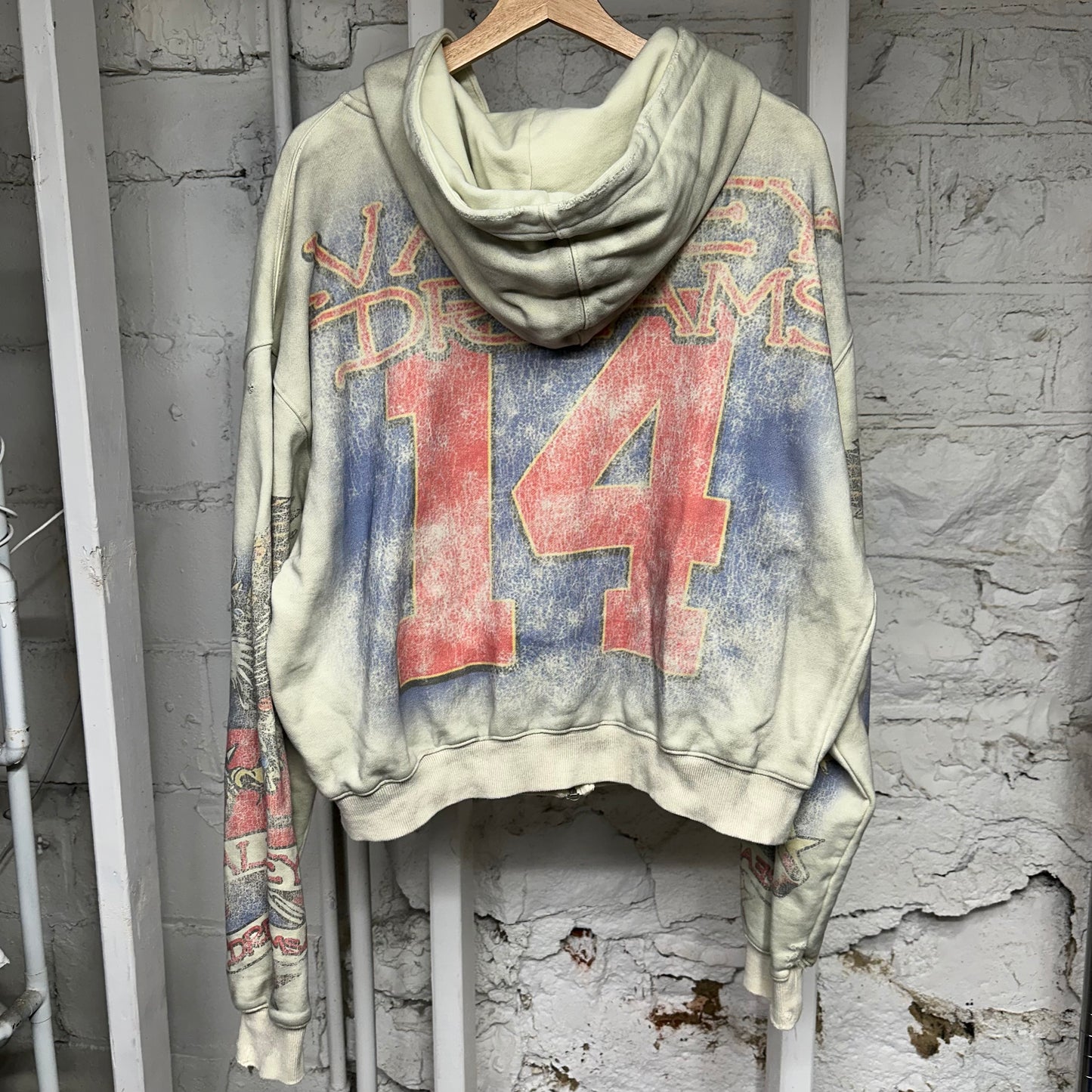 Vale Forever Nostalgia Cream Zip Up Hoodie Sz S