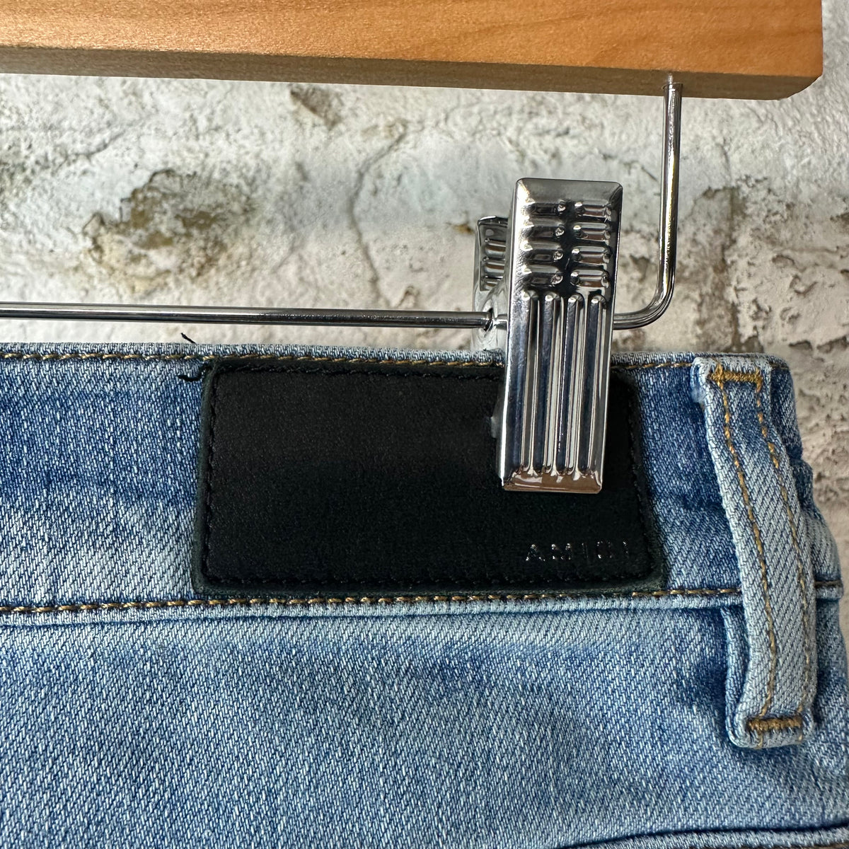 Amiri Black Paisley Star Blue Denim Jeans Sz 28
