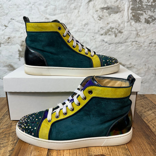 Christian Louboutin Multicolor Sparkle High Sneaker Sz 7 (40) No Box