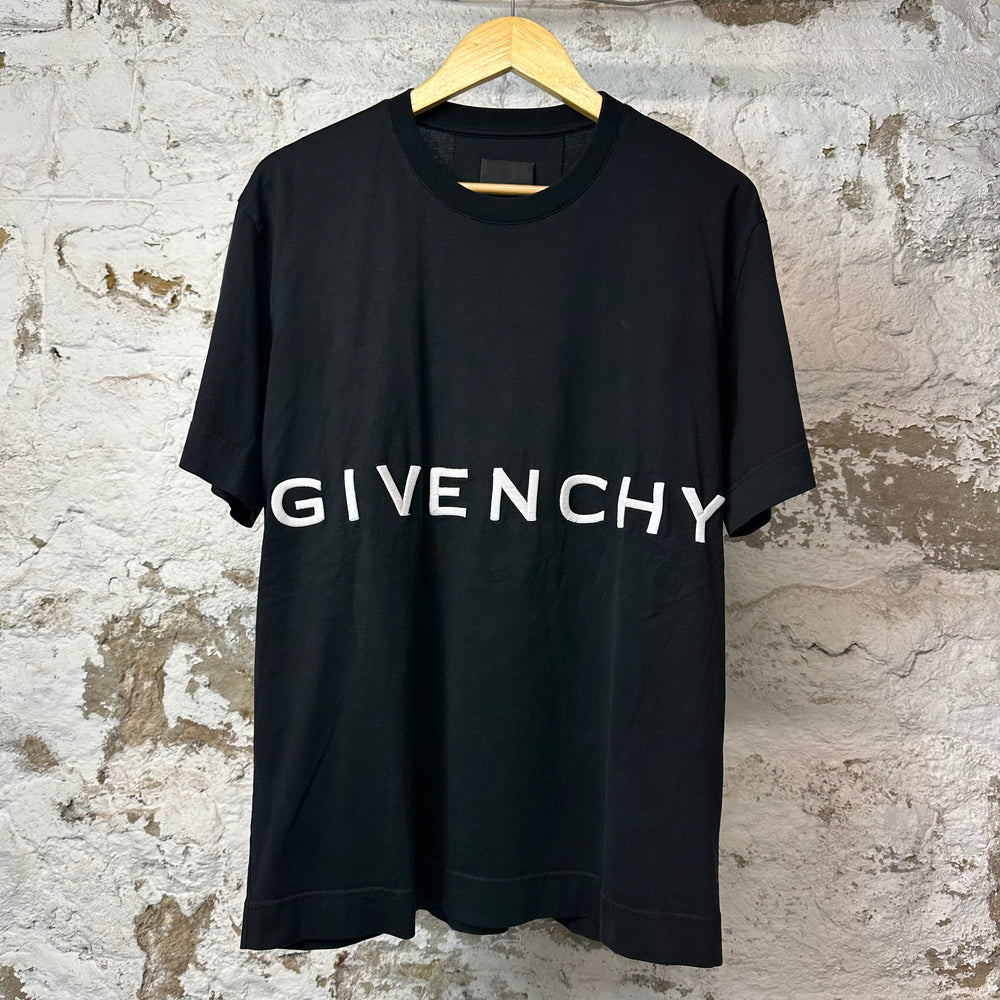 Givenchy White Stitch Spell T-shirt Black Sz XXL (L)