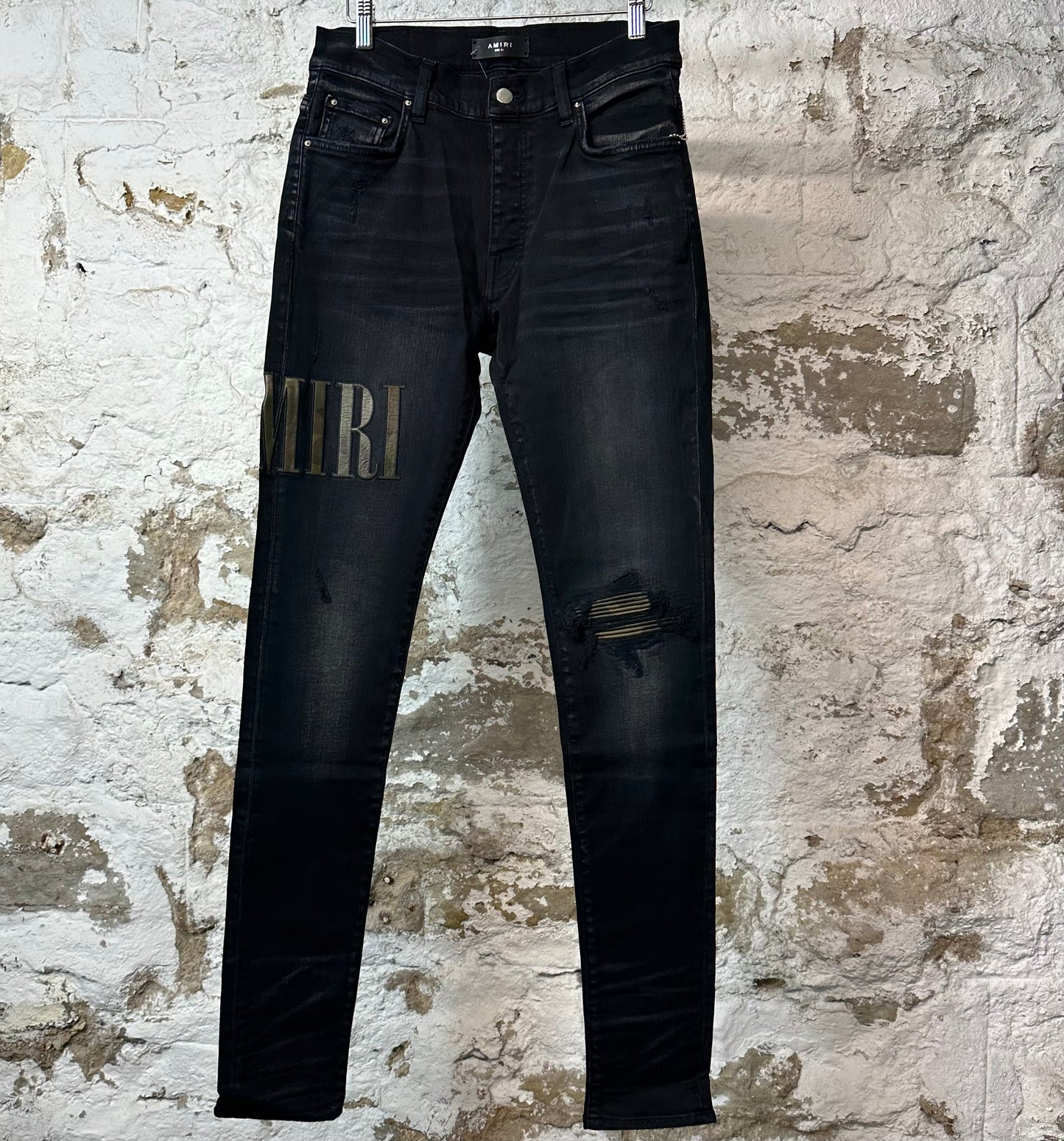 Amiri MX1 Camo Spell Black Denim Jeans