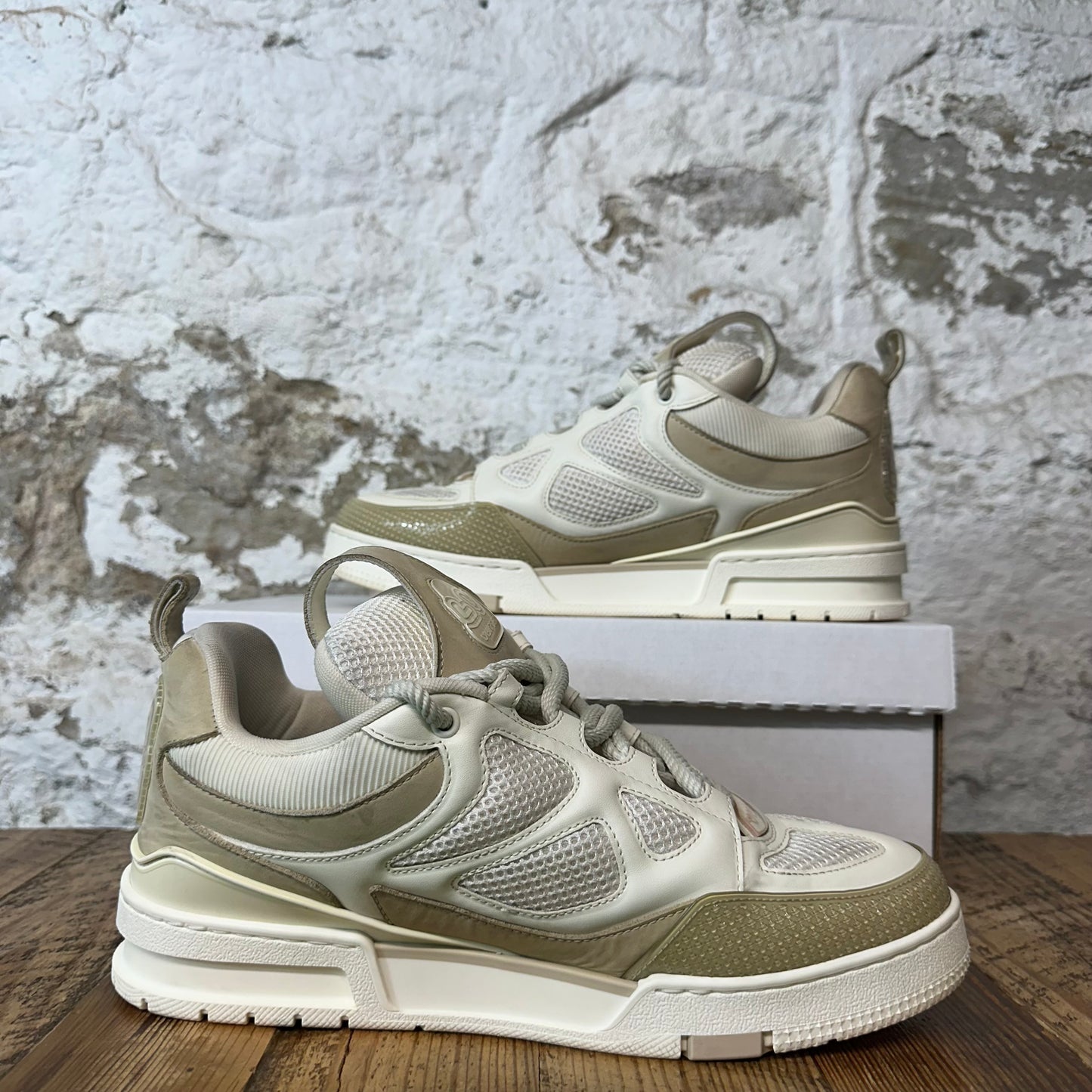 Louis Vuitton Beige Cream Skate Sneaker Sz 10 (8.5LV)