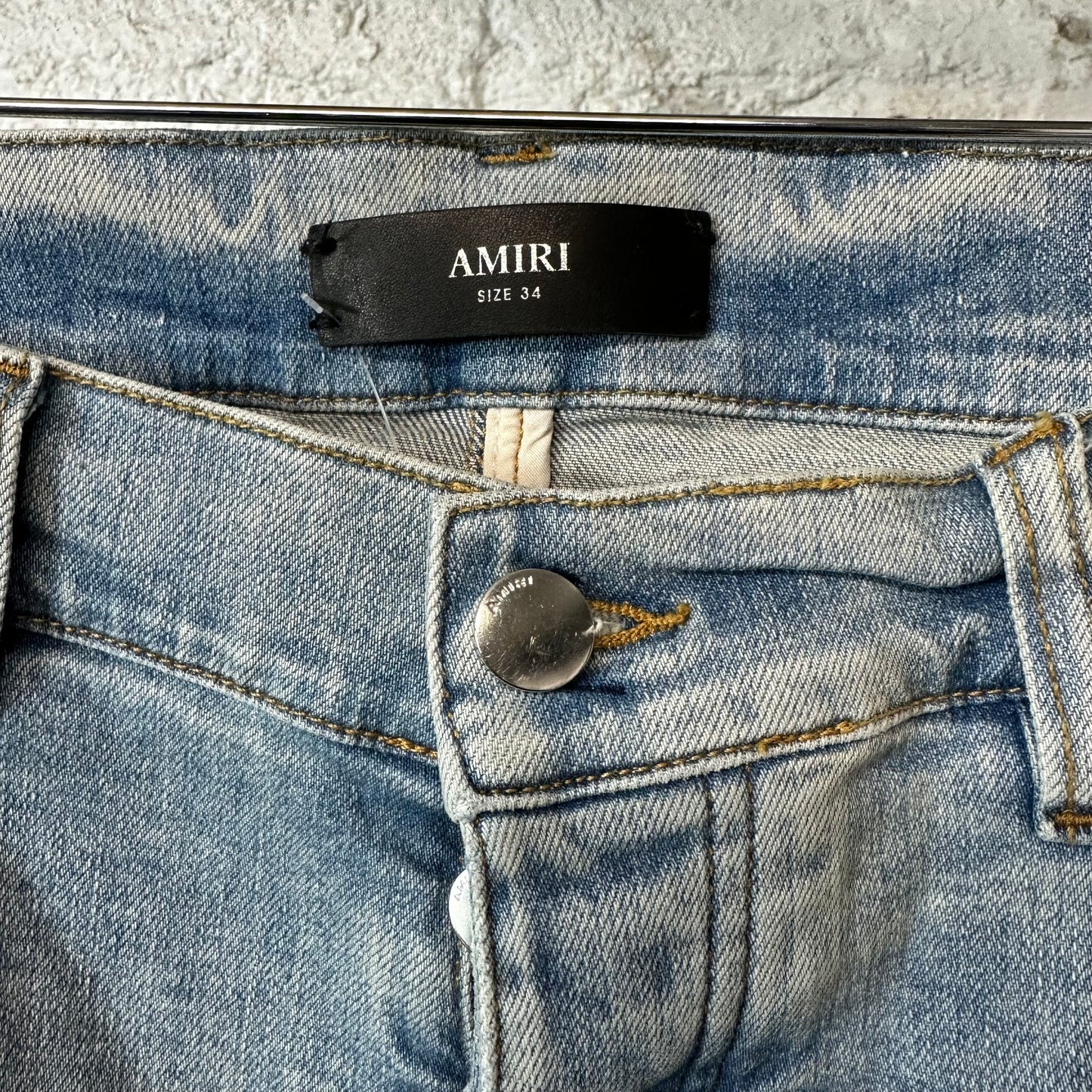 Amiri California Eagle Blue Denim Jeans Sz 34