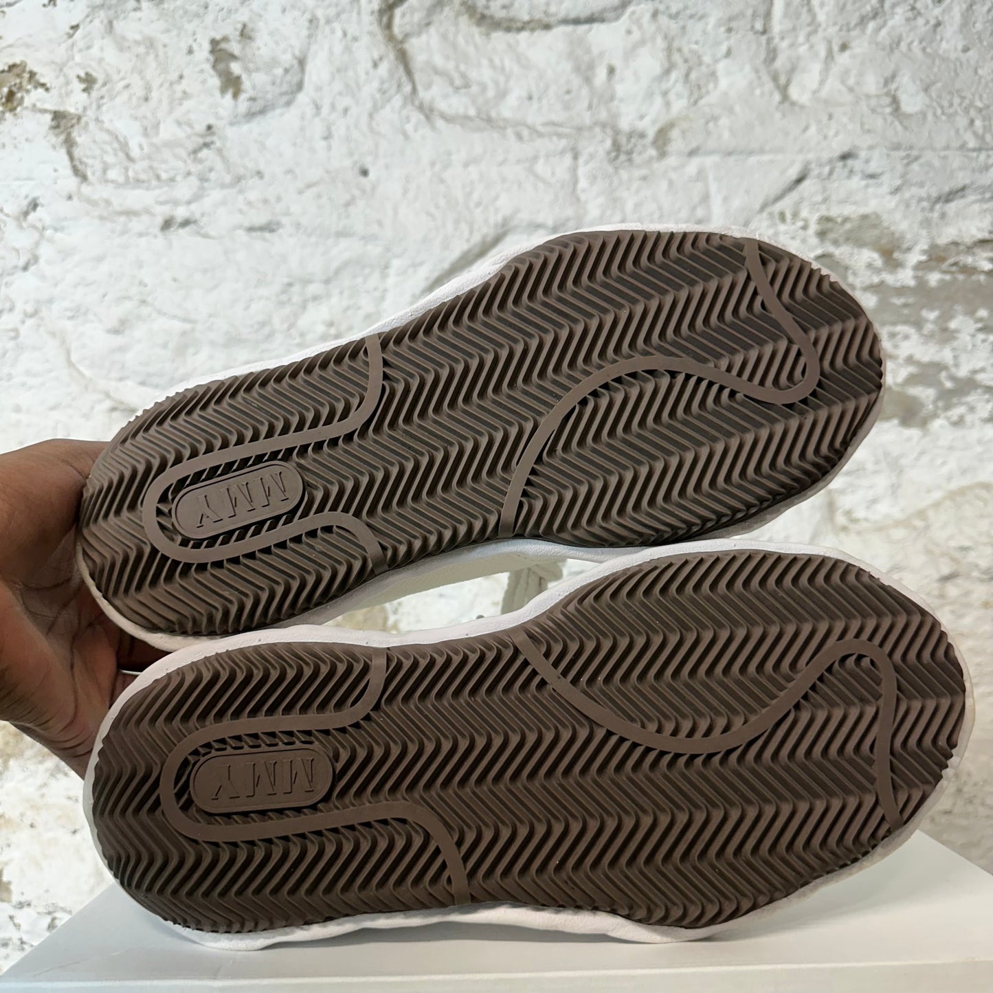 Maison Mihara White Tumbled Leather Sneaker Sz 10 (43)