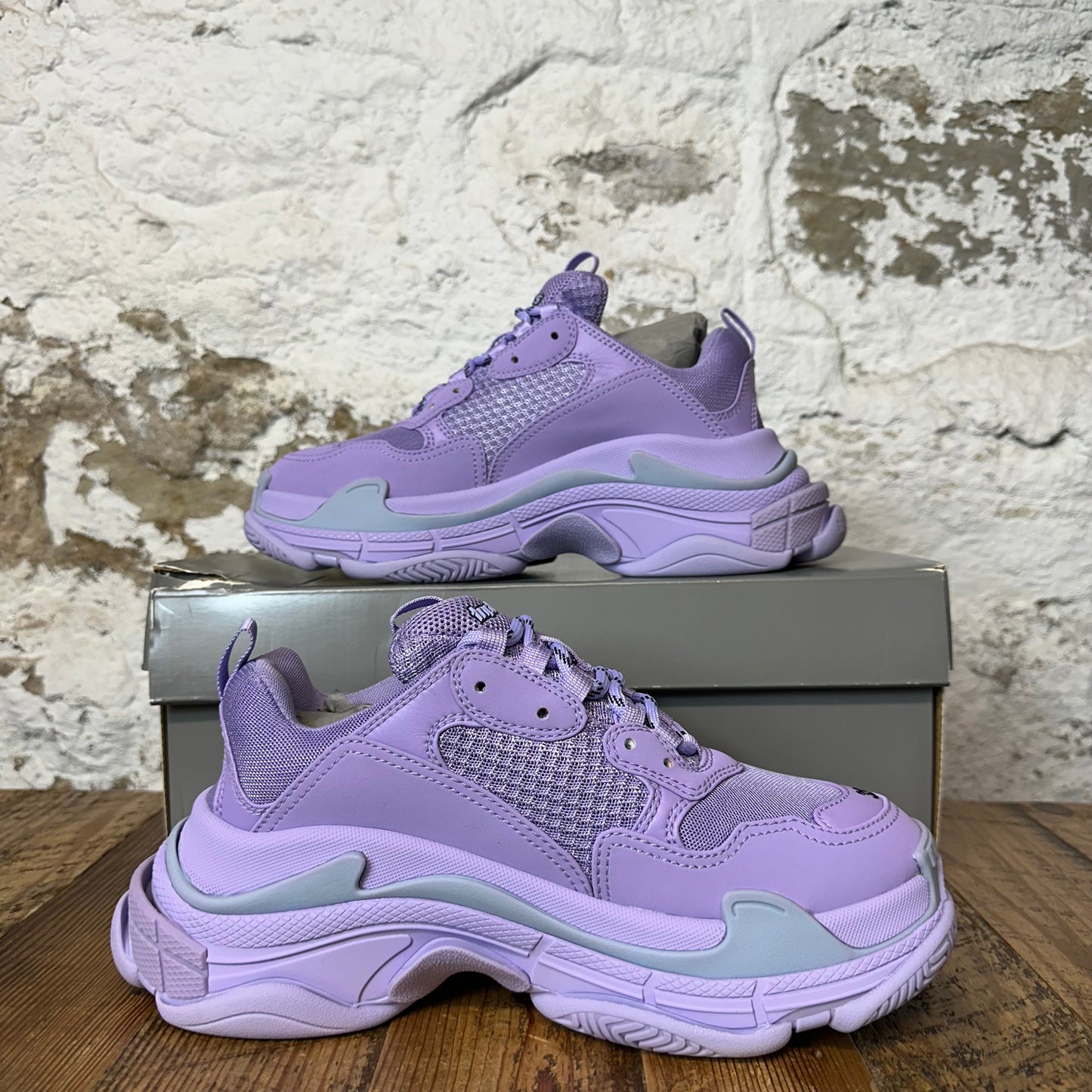 Balenciaga Triple S Lilac Gray Sneaker Sz 6.5 (39) DS