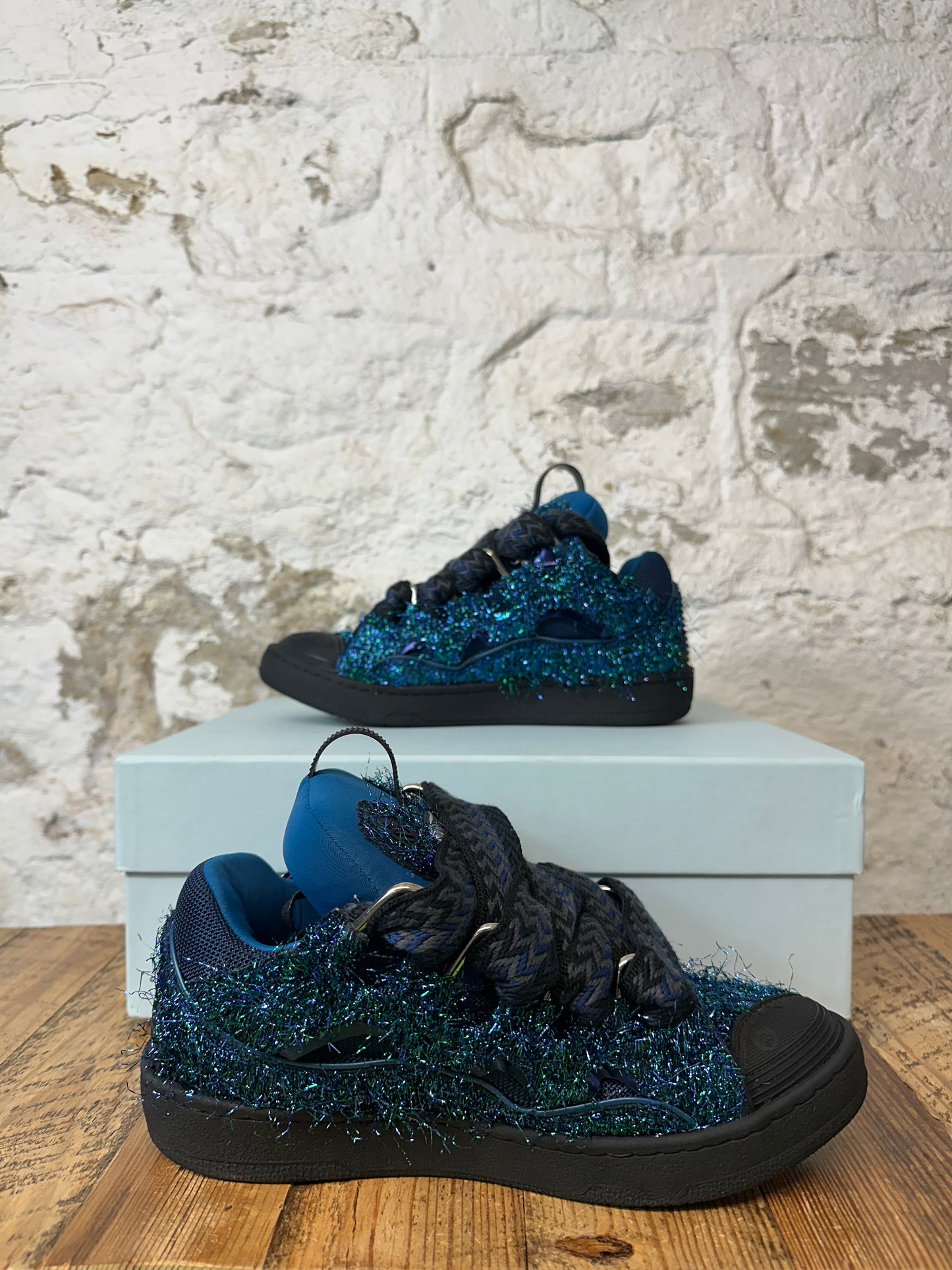 Lanvin Curb Blue Confetti Sneaker